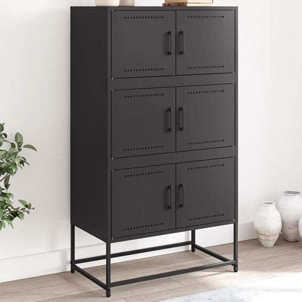 vidaXL Sideboard Schwarz 68,5x38,5x123,5 cm Stahl, 846488
