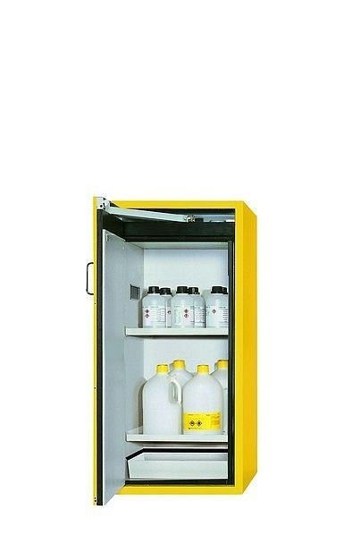 asecos Sicherheitsschrank S-PEGASUS-90, S90.129.060.WDAC in sicherheitsgelb RAL 1004 mit 2x Fachboden (Stahlblech), 30242-002-30279