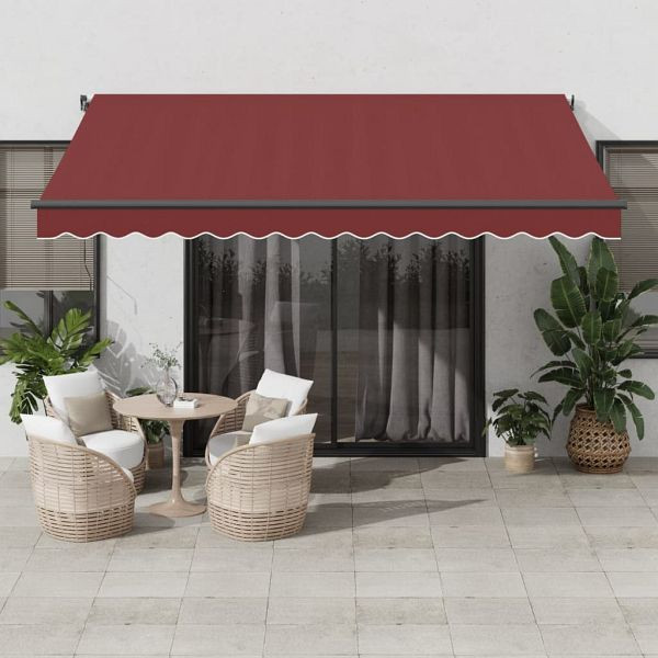 vidaXL Markise Automatisch Weinrot 400x350 cm, Top-Qualität, 3215000