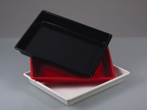 Bürkle Fotoschale, niedere Form, ohne Bodenrillen; Farbe: schwarz, Bodenmaße innen: L x B: 260 x 320 mm, 4203-3024