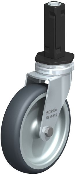 Blickle LRA-TPA 100G-EV02 Apparate-Lenkrolle mit Expander, Thermoplastisches Gummi-Elastomer, Grau, 845487