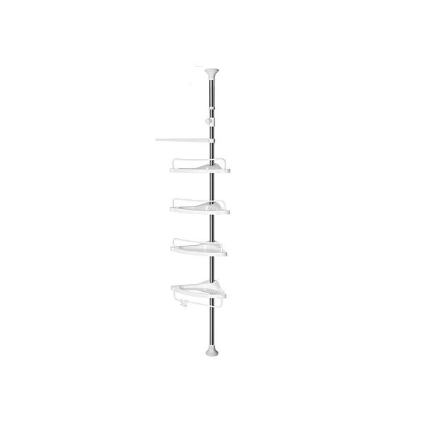 SONGMICS Duschregal 95-300 cm, Weiß-silbern, BCB02SW, 6955880390762
