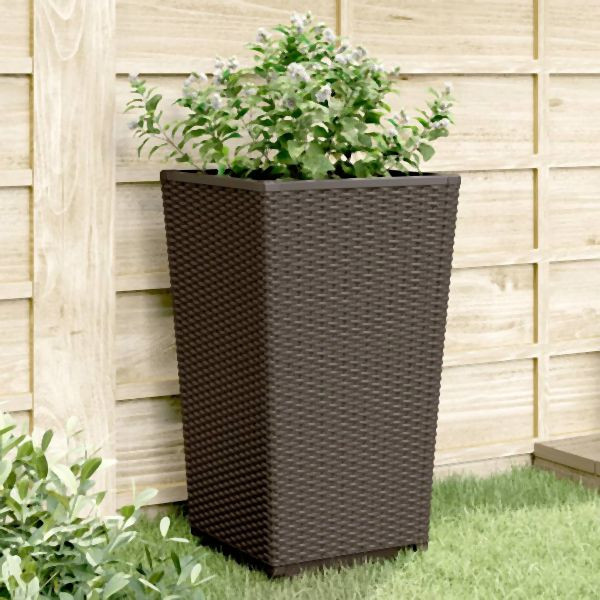 vidaXL Pflanzkübel 2 Stk. Braun 32,5x32,5x57 cm PP, 367850