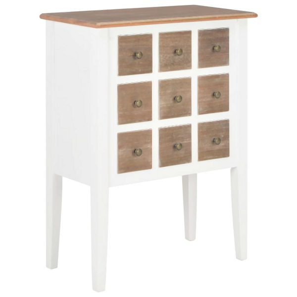 vidaXL Sideboard Weiß 54x30x80 cm Massivholz, Massivholz, 280075