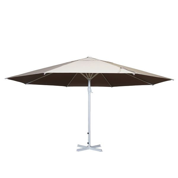 Mendler Sonnenschirm Meran II, Gastronomie Marktschirm, Ø 5m Polyester/Alu Mast weiß 28kg, creme-beige ohne Ständer, 70739