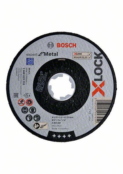 Bosch Trennscheibe X-LOCK gerade Expert for Metal A 30 S BF, 125 x 22,23 x 2,5 mm, VE: 25 Stück, 2608619255