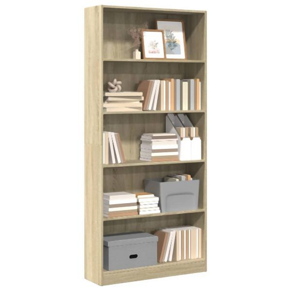 vidaXL Bücherregal Sonoma-Eiche 80x24x176 cm Holzwerkstoff, 857855