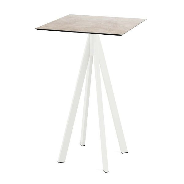 Feros Infinity Stehtisch Weiß gestell + Moonstone HPL 70x70 cm, 120051377