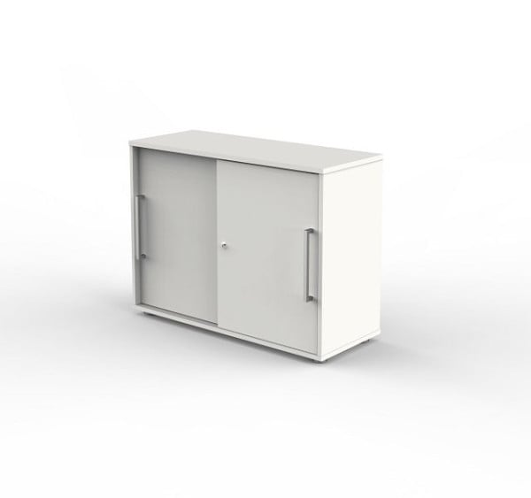 Kerkmann Schiebetürenschrank, 2 OH, Form 4, B 1000 x T 400 x H 750 mm, Weiß, 13449510