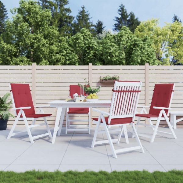 vidaXL Gartenstuhlauflagen für Hochlehner 4 Stück Weinrot 120x50x3 cm, 314114
