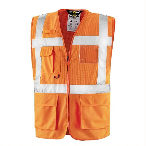 teXXor Warnschutz-Weste AMHERST, Farbe: leuchtorange, Größe: S, 4213-S