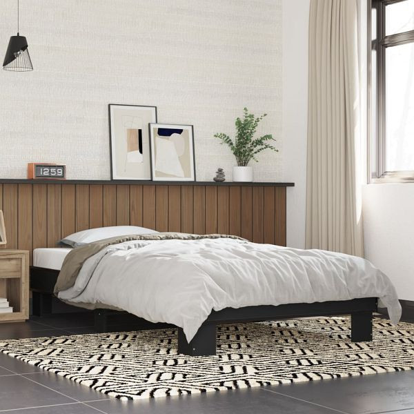 vidaXL Bettgestell Schwarz 90x200 cm Holzwerkstoff und Metall, 845872