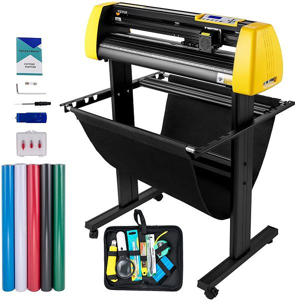 VEVOR 87cm Vinyl Cutter/Plotter Schild Schneidemaschine Software 3 Klingen LCD, KZ870MM10110VXK28V2
