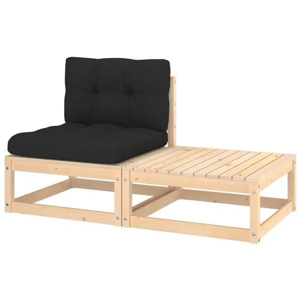 vidaXL 2-teilig Garten-Lounge-Set mit Kissen Massivholz Kiefer, 807295