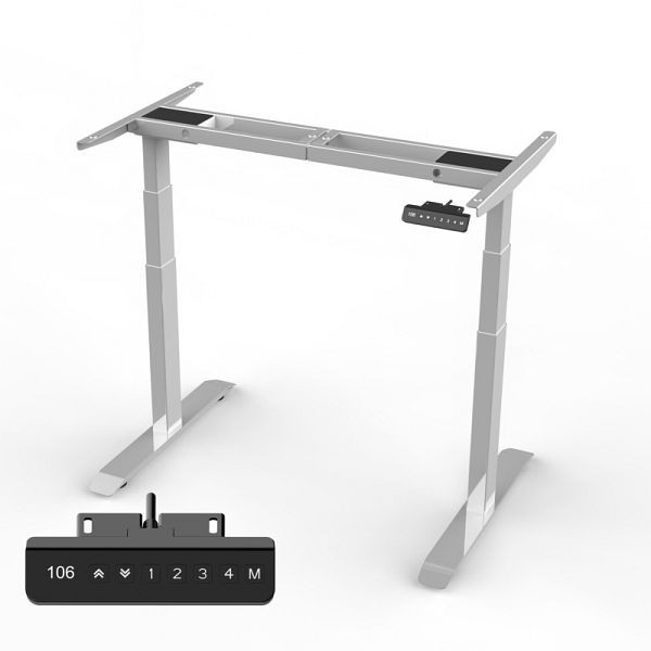 Lüllmann Gestell für elektrisch höhenverstellbarer Schreibtisch, lichtgrau, 114900-1
