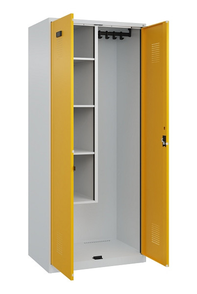 C+P Putzmittel-Spind Evolo PLUS, 2 Abteile, 1850x800x500mm, 7035/1004, Zylinderschloss, 049100-02 S10027