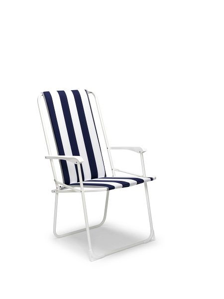BEST Chiemsee, Klappstuhl hohe Rückenlehne, Weiß / Blau, 34216902