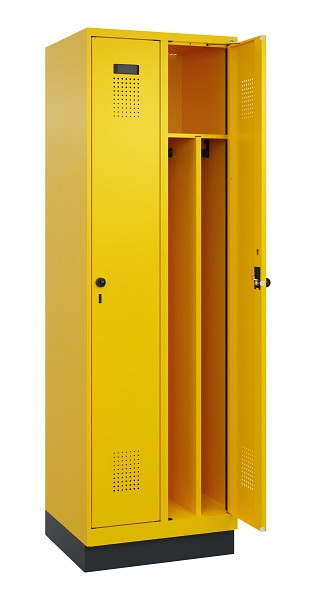 C+P Spind Evolo PLUS, mit Sockel, 2 Abteile, 1950x600x500mm, 1023/1023, Verschluss Drehriegel, 049020-20F S10022
