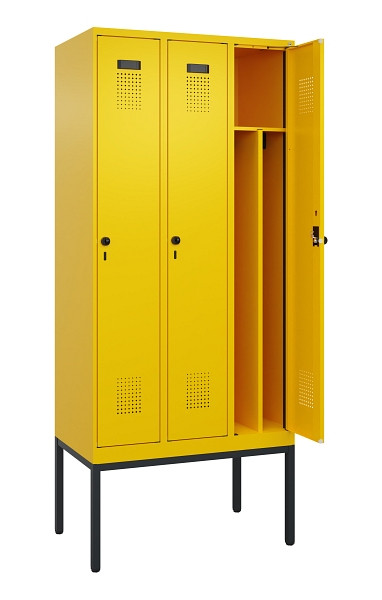 C+P Spind Evolo PLUS, Gestell, 3 Abteile, 2120x900x500mm, 1023/1023, Verschluss Drehriegel, 0490307-30F S10022