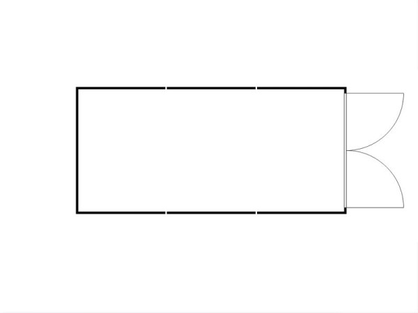 FLADAFI Materialcontainer-Kombination, IC Pro 1360, isoliert, Holzfußboden, Doppelflügeltür (symmetrisch) auf der 3 m Seite, F2223300301-F905