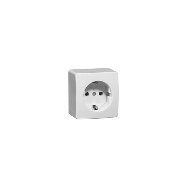 PEHA Steckdose 1f weiß glänzend AP IP20 Komplettgehäuse horizontal/vertikal D6650, 120258