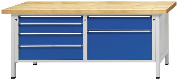 ANKE Werkbänke Kastenwerkbank, Modell 237 VX, 2000 x 800 x 890 mm, RAL 7035/5010, BMP 40 mm, 330.081