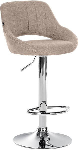 CLP Barhocker Milet Stoff chrom, taupe, 321296, 4251756482350