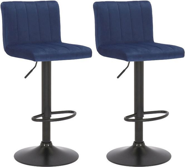 CLP Barhocker Jamie Samt, blau, VE: 2 Stück, 323340
