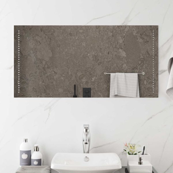 vidaXL LED-Badezimmerspiegel Transparent 100 x 50 cm Gehärtetes Glas, 42045785