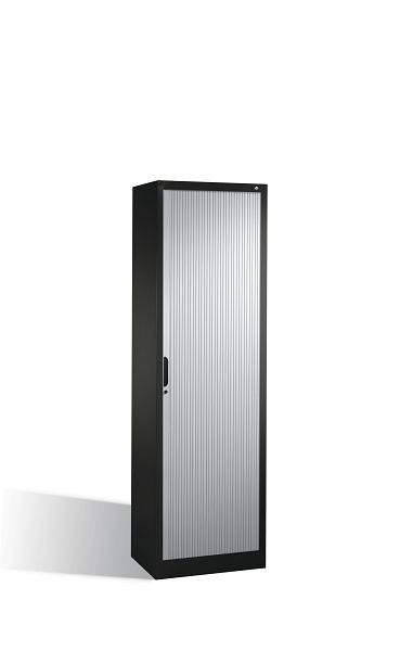 C+P Rollladenschrank Omnispace, H1980xB600xT420mm, Farbe: Schwarzgrau / Lichtgrau, Griffmulde, 5 OH, 3200-00L S10037