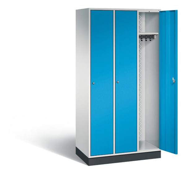 C+P Garderobenschrank Intro, H1950xB920xT490mm, Farbe: Lichtgrau / Lichtblau, 8170-301 S10003