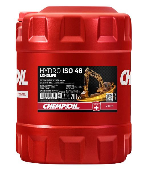 CHEMPIOIL Hydrauliköl 2102 Hydro ISO 46 LONGLIFE, VE: 20 l, CH2102-20