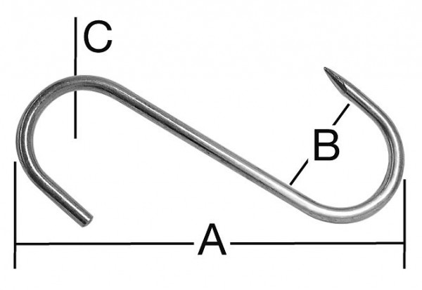 Vormann Fleischhaken 120 x 4,8 mm, verzinkt, VE: 5 Stück, 007900290AV