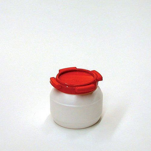 DENIOS Weithalsfass WH 3 aus Polyethylen (PE), 3,6 Liter Volumen, weiß-rot, 179655