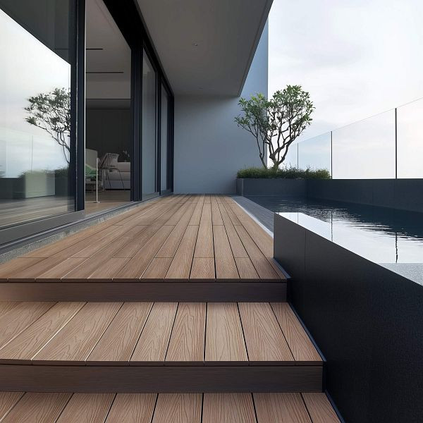 HOME DELUXE WPC Terrassendielen SAMANA PREMIUM Komplettset (inkl. Unterkonstruktion), Teak 30m², 60088