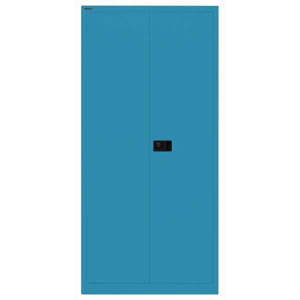 Bisley Flügeltürenschrank UNIVERSAL, 4 Fachböden für 5 Ordnerhöhen, Breite 914 mm, Tiefe 500, mit verzinkten Fachböden, 686 azur, HC782S4G686