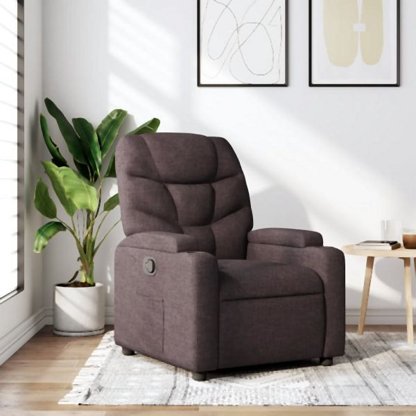 vidaXL Relaxsessel Dunkelbraun Stoff, Zurücklehnen, 372446