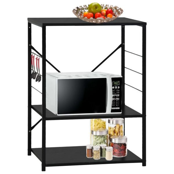 vidaXL Mikrowellenregal Schwarz 60×39,6×79,5 cm Holzwerkstoff, 288234