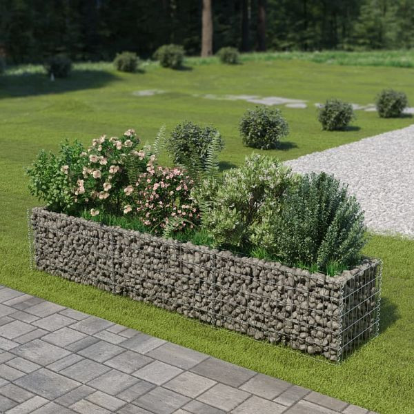 vidaXL Gabionen-Hochbeet Verzinkter Stahl 270×50×50 cm, 143563