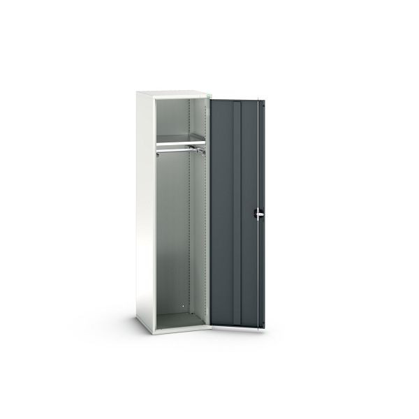 bott verso Garderobenschrank, mit 1 Fachboden und 1 Kleiderstange, BxTxH: 525 x 550 x 2000 mm, Lichtgrau / Anthrazitgrau, 16926350.19