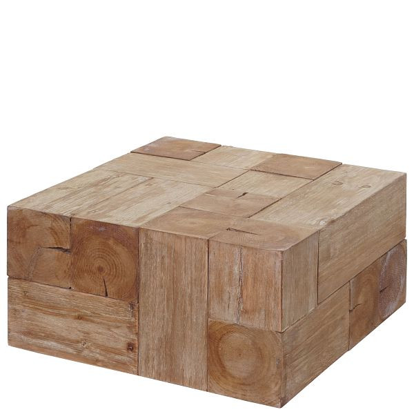 Mendler Couchtisch HWC-A15c, Wohnzimmertisch, Tanne Holz rustikal massiv 30x60x60cm, 61769