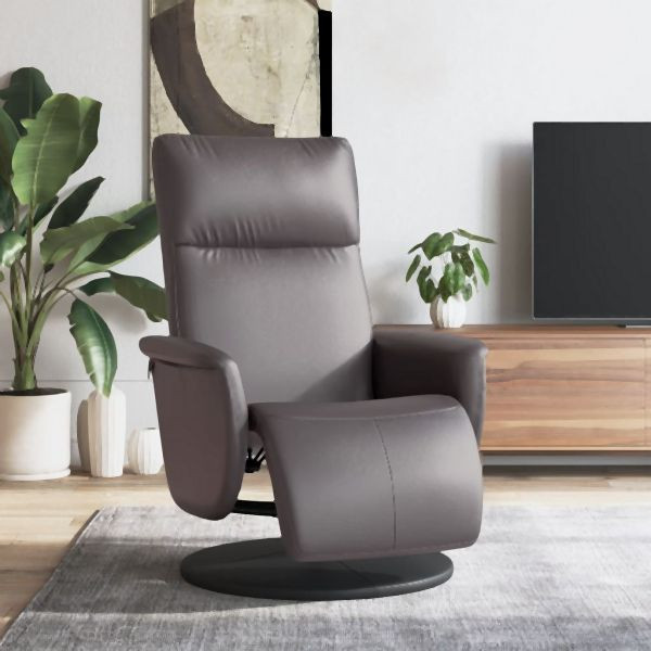 vidaXL Relaxsessel mit Fußteil Grau Kunstleder, 356547, 8721012043299