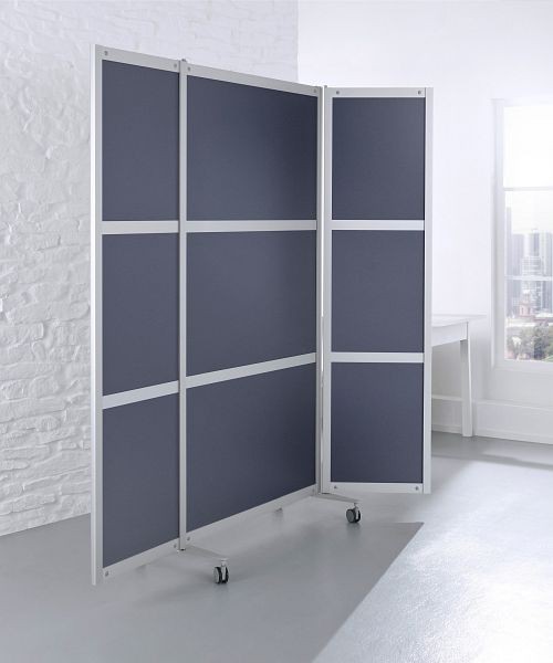 BST Mobil-Stellwand, Anthrazit satiniert, Design 3-teilig, 1000(2000)x24(450)x1980, SCREEN M10019-AS