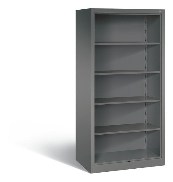 C+P Stahlregal mit Rückwand Acurado, H1950xB930xT600mm, Farbe: Vulkangrau, 5 OH, 9190-000 S10014