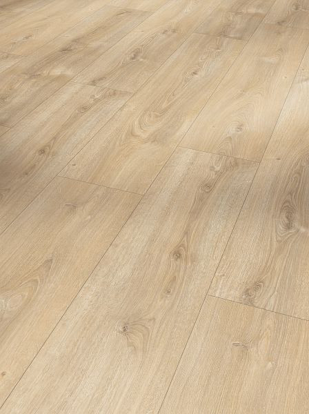 Parador Laminat Basic 600 Eiche Nova hell gekälkt Landhausdiele Naturstruktur 4-seitige V-Fuge, VE: 7 Stück, 1744353