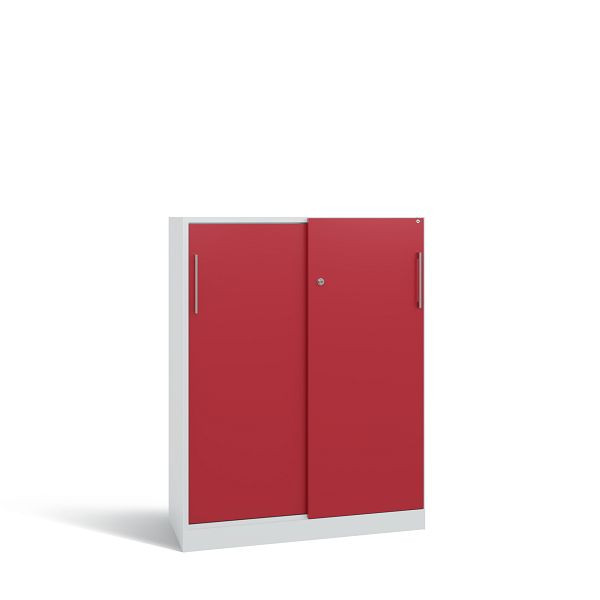 C+P Schiebetürenschrank Asisto, H1310xB1000xT435 mm, Grau/Rubinrot/DBS Hellgrau, 142032-000 S10178