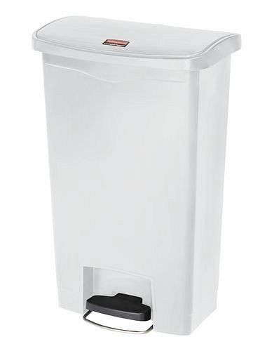 DENIOS Wertstoffsammler aus Polyethylen (PE), Fußpedal an Breitseite, 68 Liter, weiss, 242406