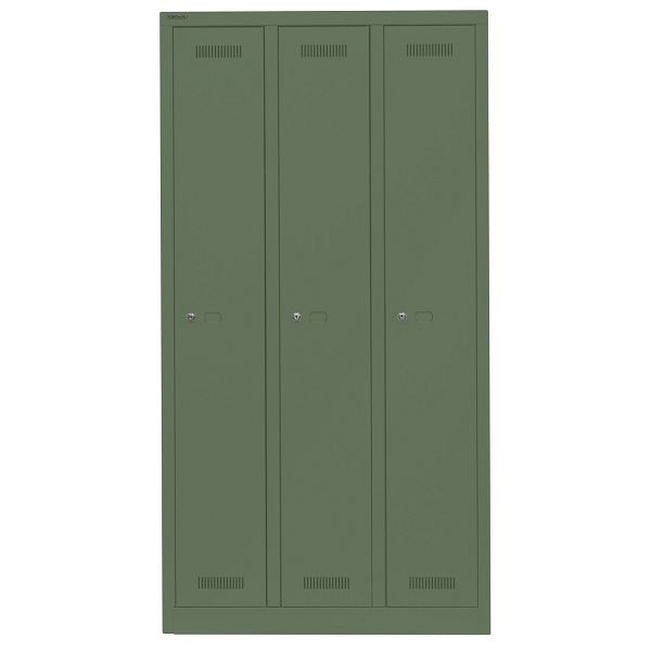 Bisley Garderobenschrank Monobloc™, 3 Abteile je 1 Fach, 623 olivgrün, ML09T1623