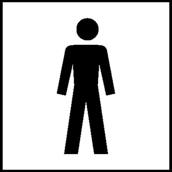 SafetyMarking Türschild, Graphic Line - WC Herren, BxH 15x15 cm, Kunststoff (Hart-PVC), selbstklebend, 43.5881-H