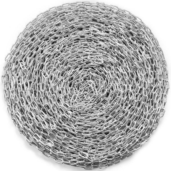 VEVOR Stahlkette Kohlenstoffstahl Gliederkette Absperrkette Kette 5,1mmx76,2m, WGAQLTG250FTWFOTCV0